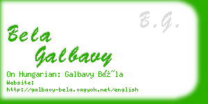 bela galbavy business card